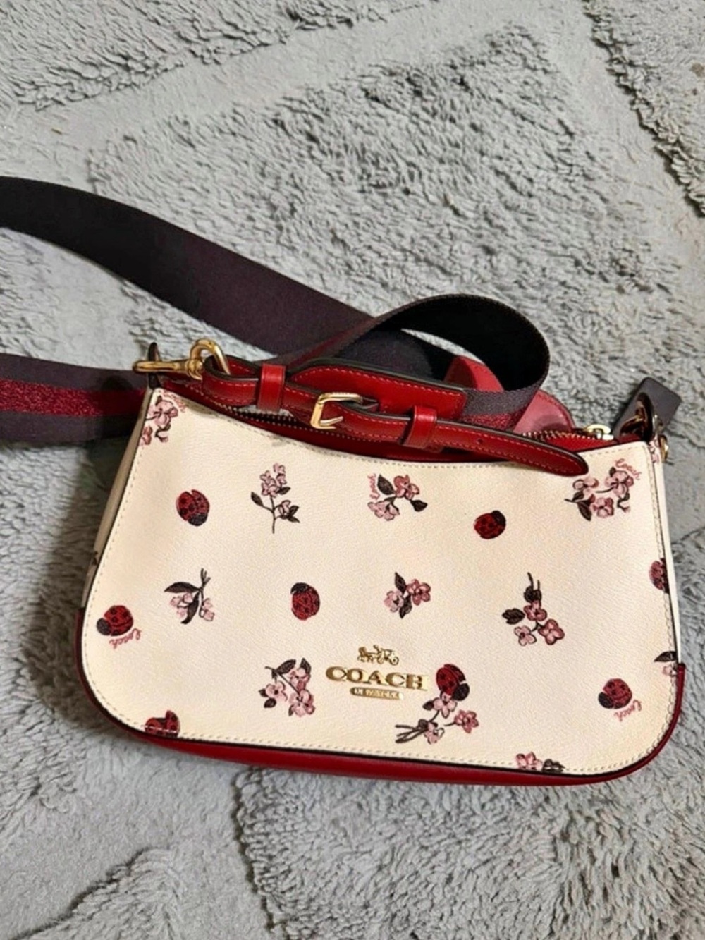Coach Crossbody Bag w/ Ladybug Floral Print